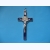 Krzyż metalowy z medalem Św. Benedykta 20 cm.Wersja Lux niebieski